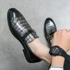 Fashion 2025 Spring Trendy Men's Shallow Mouth Fashion British Style Buckle Pointed Leather Shoes