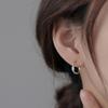 ANENJERY Shiny Zircon Geometric Hoop Earrings For Women Wedding Temperament Jewelry