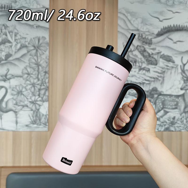 Insulated Travel Mug 720ml Stainless Steel Leakproof Cup For Office Use