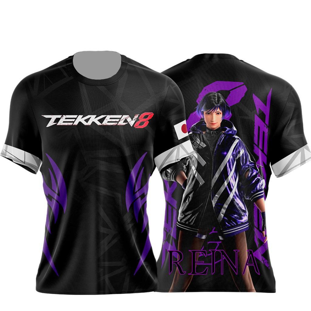 Bandai Tekken 8 Jin Kazama T-shirt 3D ad Asciugatura Rapida per Uomini Donne Bambini Estate Sportiva da Gioco Maglietta Estiva per Esterno Abbigliamento Familiare