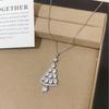 Zircon Star Christmas Tree Necklace and Earring Set – Elegant Winter Jewelry for Women