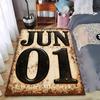 "Vintage Style Rug with JUN 01 Text Design for Home Decoration" Suitable for Use As an Anti-slip for Living Room Bedroom Sofas
