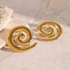 European and American Stainless Steel Plated 18k Gold Thread Stud Earrings Metal Non-fading Earrings Titanium Steel