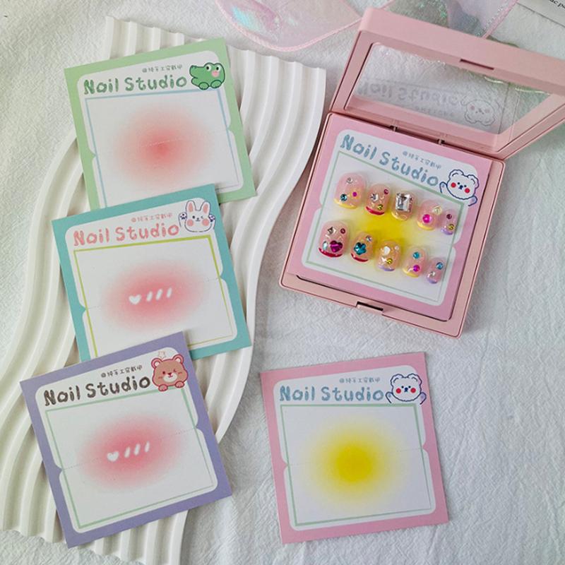 50Pcs Press On Nail Cardboard Cards 6.5X6.5Cm 8X8Cm Cartoon Pattern Nail Art Display Photo Props Card False Nail Tips Manicure