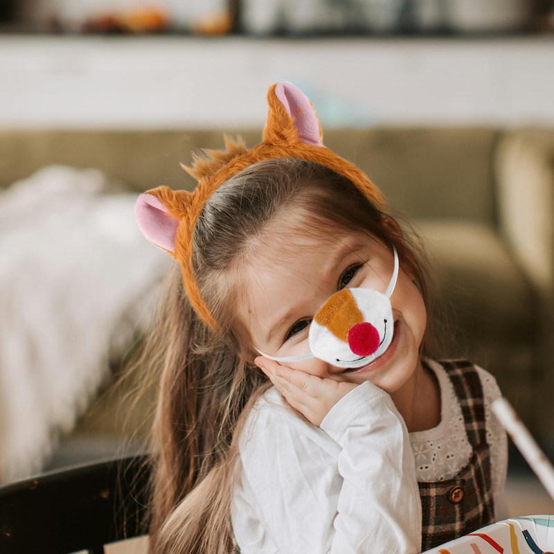 Eichhörnchen Plüschtier Ohren Stirnband Schwanz Nase Set Halloween Party Cosplay Kostüm Verkleidungs Zubehör