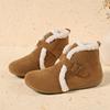 Fashion Warm Short Plush Suede Snow Boots Women 2025 Winter Metal Buckle Fluffy Fur Ankle Boots Furry Flat Heel Casual Shoes Plus Size