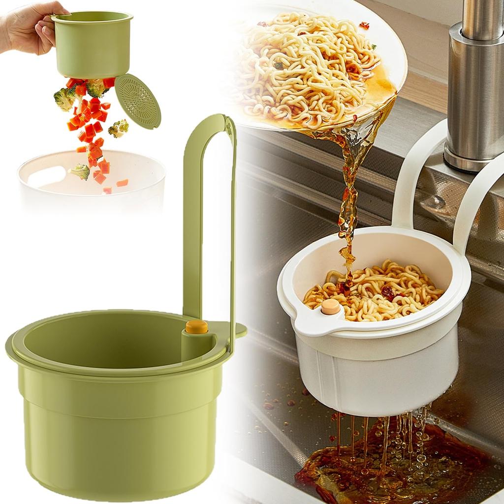 Self Cleaning Kitchen Sink Strainer Basket Press Automatic Dumping Waste Catcher Faucet Hanging Draining Basket Trash Filter