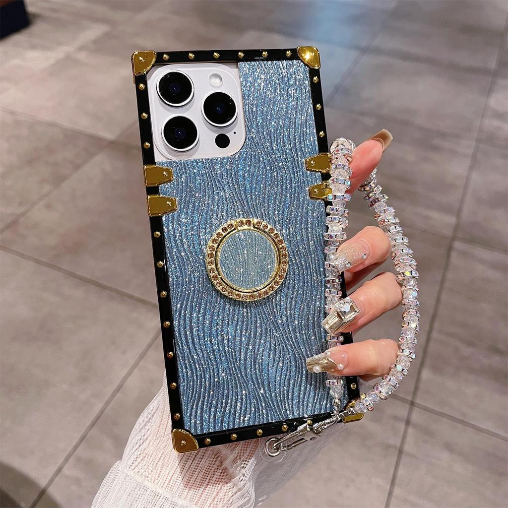 Glitzerständer für Apple 17 Pro Max & iPhone 16/15 Silikonhülle mit Armband