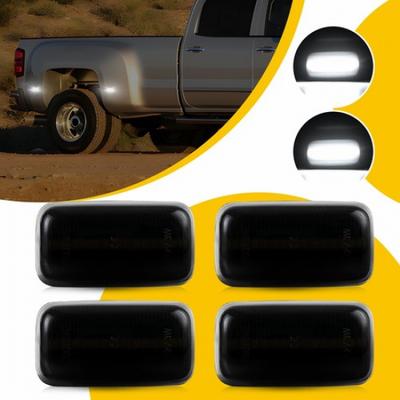 4PCS White LED Rear Fender Light For 2015- Chevy Silverado 3500HD Dually Bed