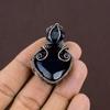 London Blue Topaz Handmade Copper Wire Wrap Jewelry Pendant 1.97" O3F47