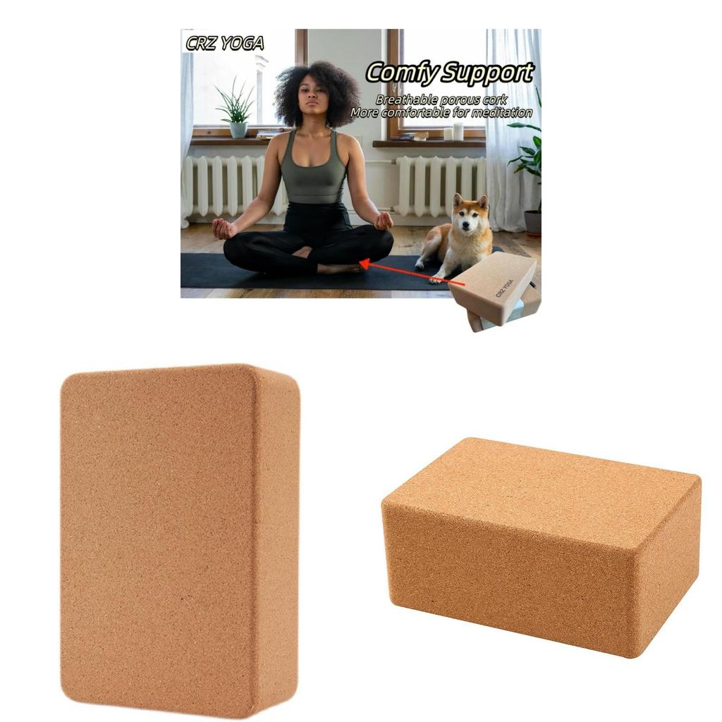 Yoga Brick Highdensity Cork Yoga Block For Stretching And Flexibility Practice