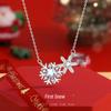 Min Sheng Snowflake Moonstone Necklace: Women's Light Luxury Clavicle Chain, Christmas Star Pendant