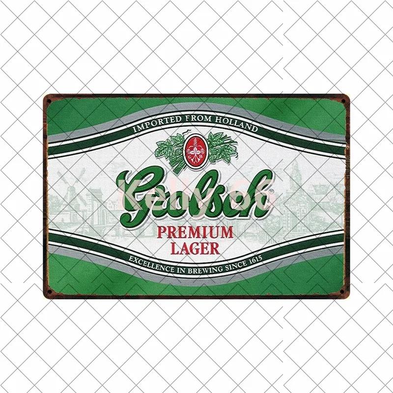 [Kelly66] Grolsch Herfst Bok Bere Rece Aici Artă din tablă Placă metalică Decor pentru casă Pictură 20*30 CM Mărime Dy221