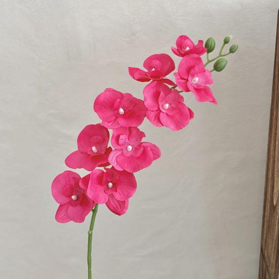 Yousheng 27.5 Inch Artificial Phalaenopsis Flower Branch 9 Full Blooms Fake Silk Orchids with Stem for Home Office Wedding