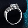 2ct D Color Moissanite Ring For Women 925 Sliver Plated White Gold Wedding Band Eternity Engagement Rings Fine Jewelry