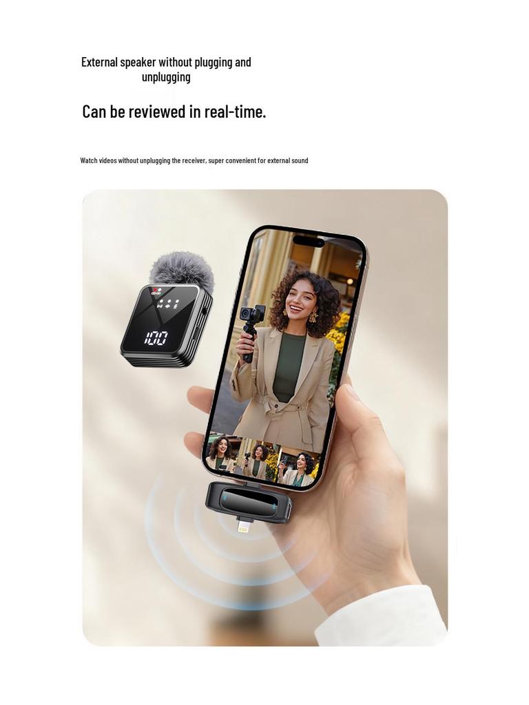 A100 Wireless Lavalier Microphone: Outdoor Use, Multi-Platform Streaming, Audio Recording, Noise Reduction, Includes Battery.