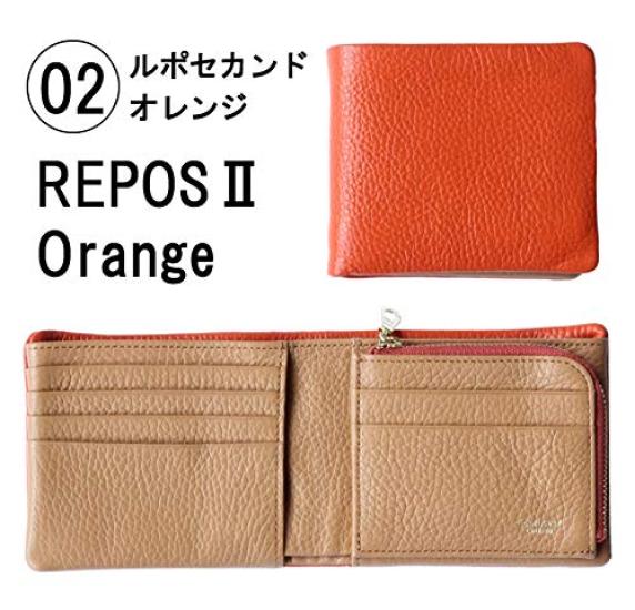 CCOMPANY LIMITED Lupo 2 Second Italian Leather Bifold Wallet with Coin Purse and Card Case Men's (Orange)