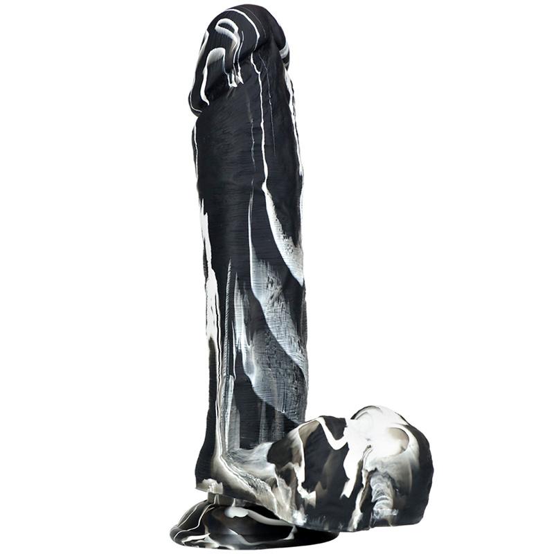Simulation Liquid Silicone Phallus Sucker Oversized Super Soft Thick Black Female Big Penis Soft Sex Props Masturbation Stick