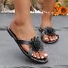 Fashion Women Slippers Flower Flat Flip Flops Woman Sandals Boho Style Braided Band Ladies Slippers Casual Shoes Non Slip Slides Women