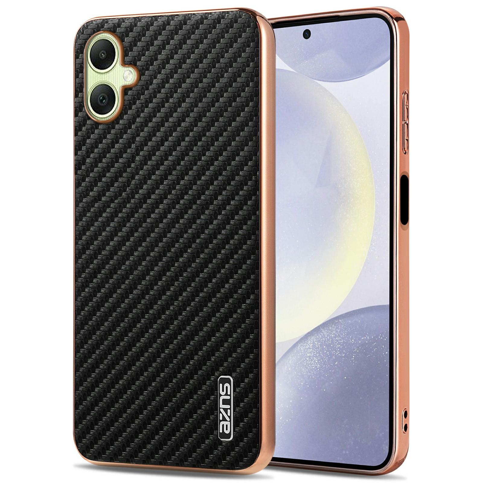 

AZNS For Samsung Galaxy A06 4G Case Electroplating Carbon Fiber Texture PU + TPU Phone Cover A