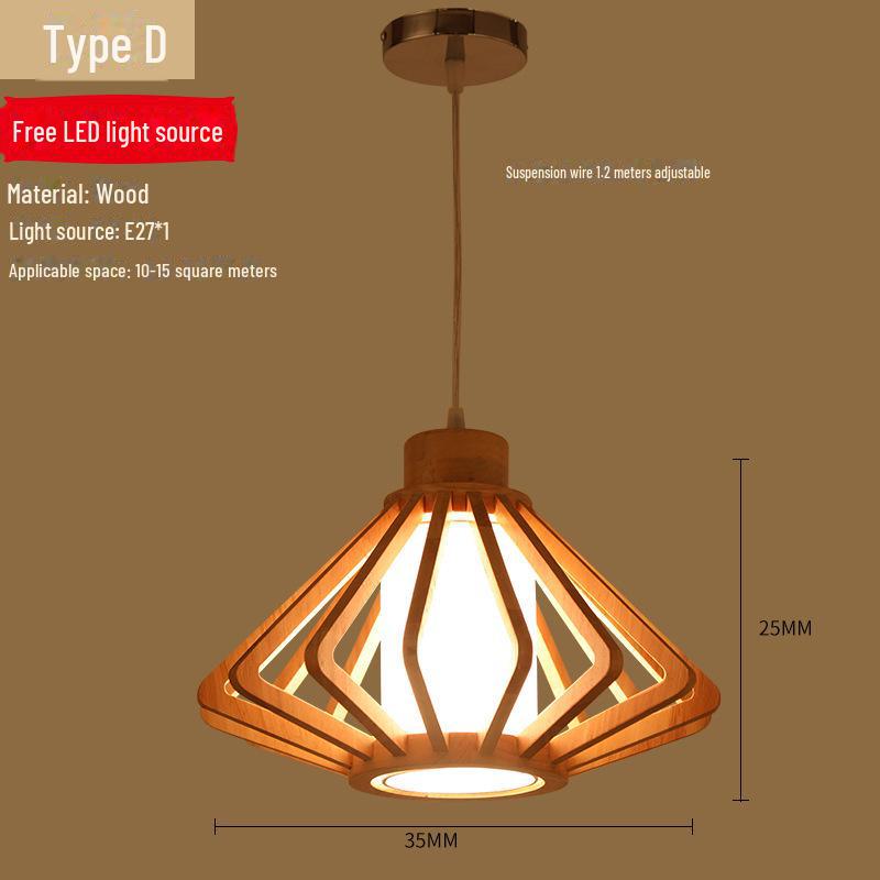 

Деревянная люстра в японско-корейском стиле для столовой, гостиной или спальни. Includes 9W Light Source, Free Shipping