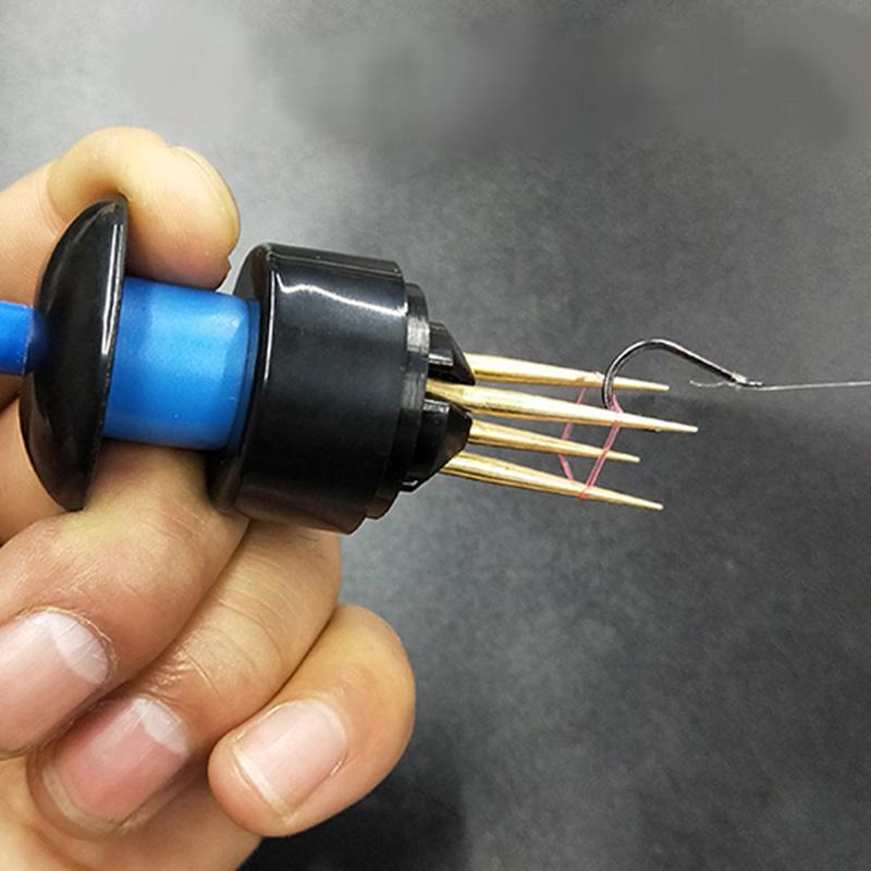 Red Worm On Bait Device Linked To Red Worms Web Earthworm Bloodworm Clip Live Bait Bundled Fishing Accessories Gear Supplies