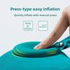 Press Inflatable U-Shape Neck Pillow, 30-Second Fast Inflation Portable Foldable for Travel Office Car, Ergonomic Support •