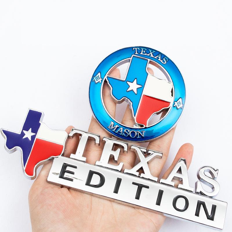 3D Metal Lone Star Texas Edition Emblem Badge Car Stickers For Jeep Wrangler Liberty Grand Cherokee Patriot Renegade Compass Iu1