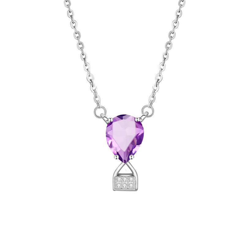 Collier en cristal naturel texture argent S925 tête de fermoir goutte d'eau chaîne de clavicule pour filles bijoux cadeau polyvalent haut de gamme niche non décolorant