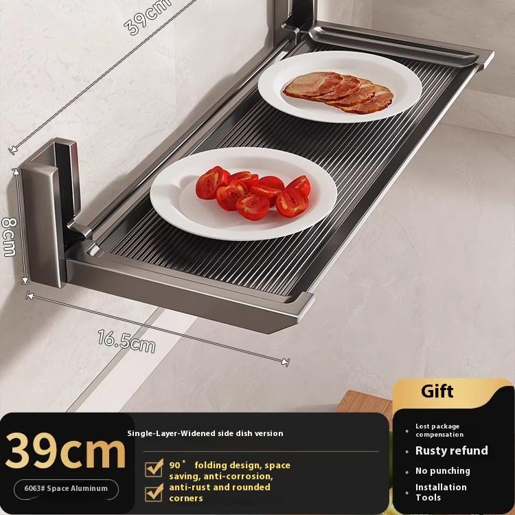 1 Collapsible Aluminum Kitchen Rack - Wall Mounted No Punch Ideal for Spice Jars and Food Preparation 4990₽
