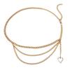 Stylish Metal Waist Chain Belt Thin Width Hook Closure Trendy Accessory