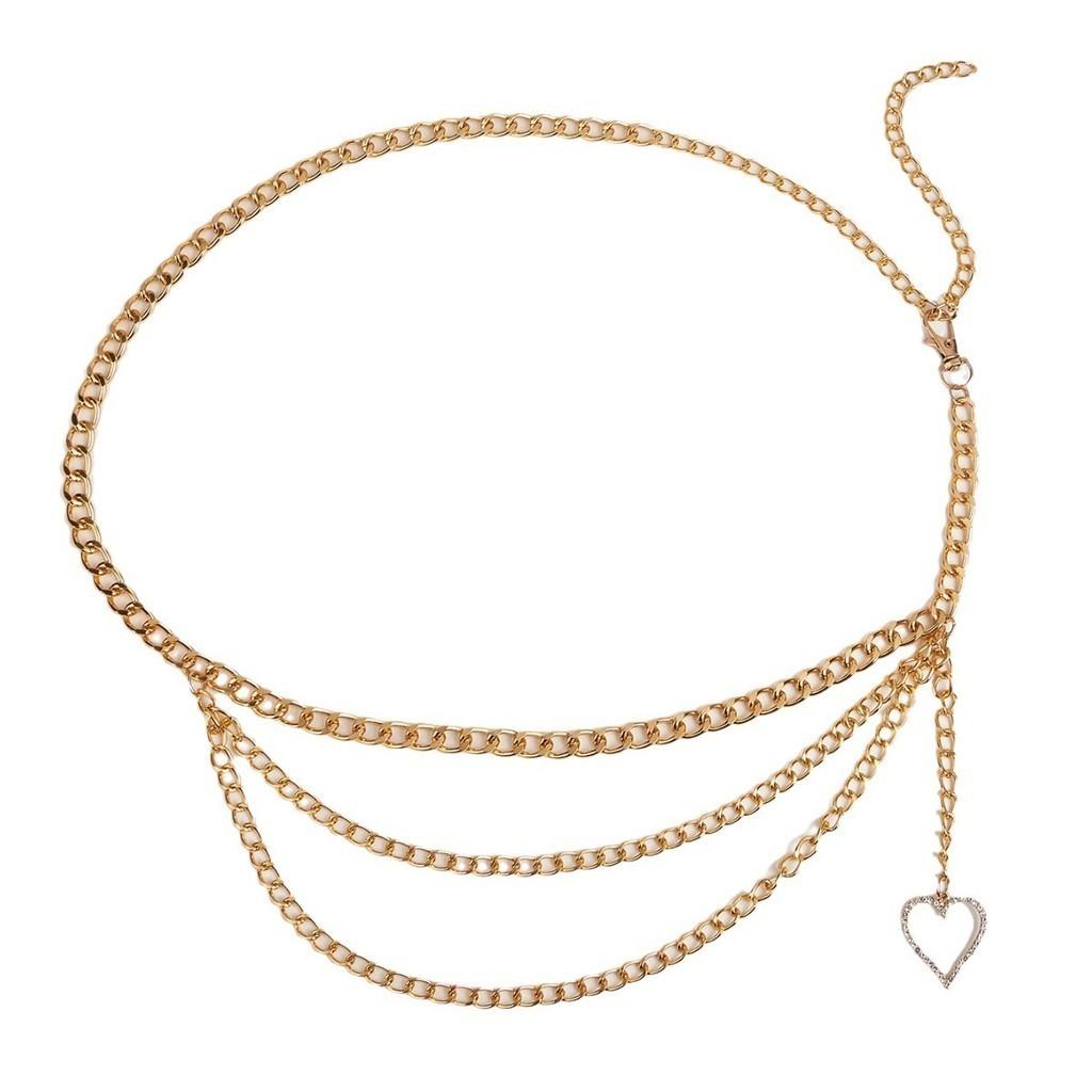 Stylish Metal Waist Chain Belt Thin Width Hook Closure Trendy Accessory