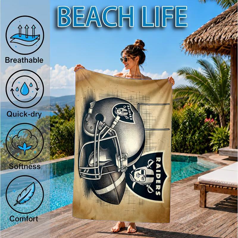 Football Club Emblem Beach Towel, Microfiber Beach Towel, Perfect For Pool, Beach, Travel, Home Decor Beach Party Fan gifts