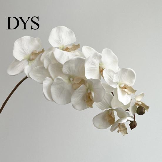 Natürlich aussehende Seidenorchideen-Stiele Künstliche Phalaenopsis-Blüten 10-Kopf-Stiel 3D-Druck Realistische Orchideen Wohnzimmer-Blumenarrangement für