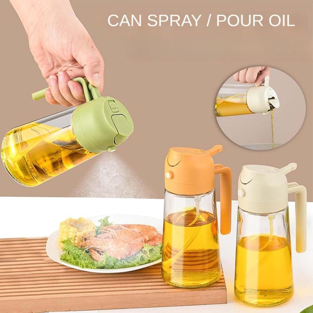 1-4Pcs 500ml 2in1 Oil Sprayer Plastic Cooking Olive Oil Sprayer Baking Oil Spray for Kitchen Air Fryer,Baking,Salad,Grilling,BBQ 4