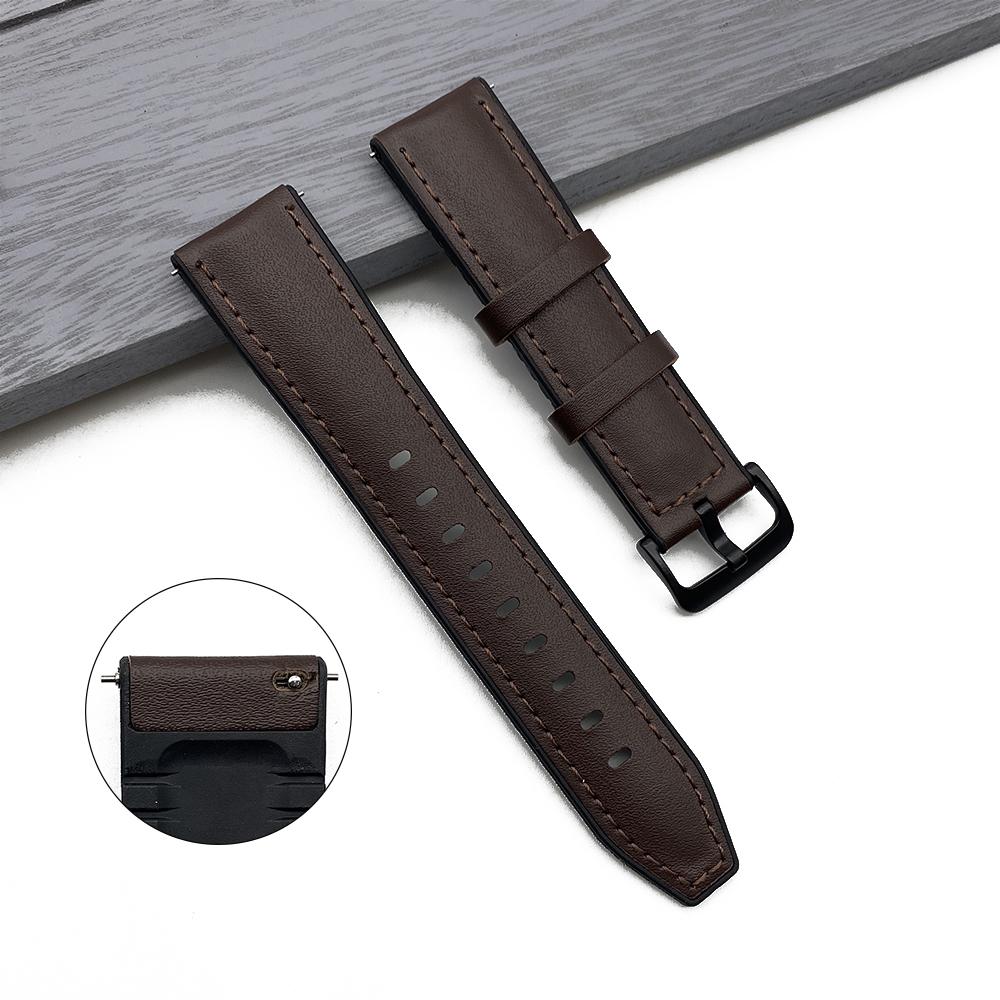 

20mm 22mm Suede Leather Watch Strap Handmade Vintage Band for Seiko Huawei GT2 GT3 GT4 Brown 22mm кавовий