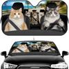 The Adorable Cat Family Driving Sun Visor Reusable Aluminum Foil Car Windshield Sun Visor Protector Heat Insulation Cover Shade
