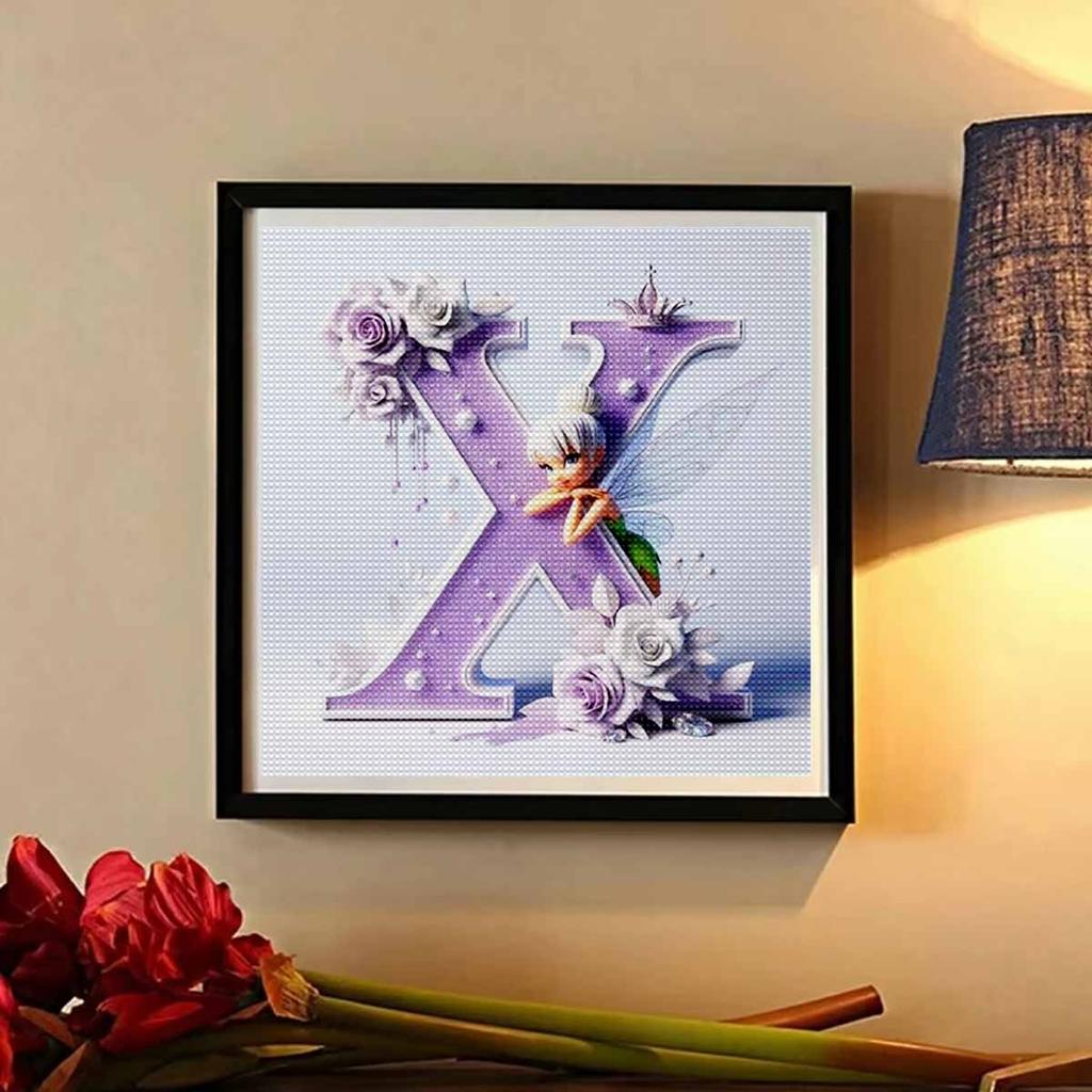 DIY Diamond Painting Round Diamond Elf Letter X Full Diamond Mosaic Home Decoration Painting Cross Stitch Kit