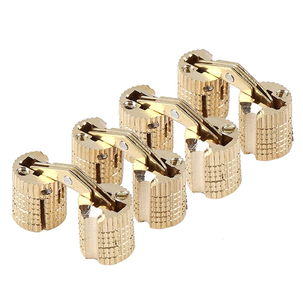 4Pcs pack Copper Brass, Cabinet 8mm barrel hinges 180 degrees  Opening Angle small Gift Box Concealed Barrel Hinge
