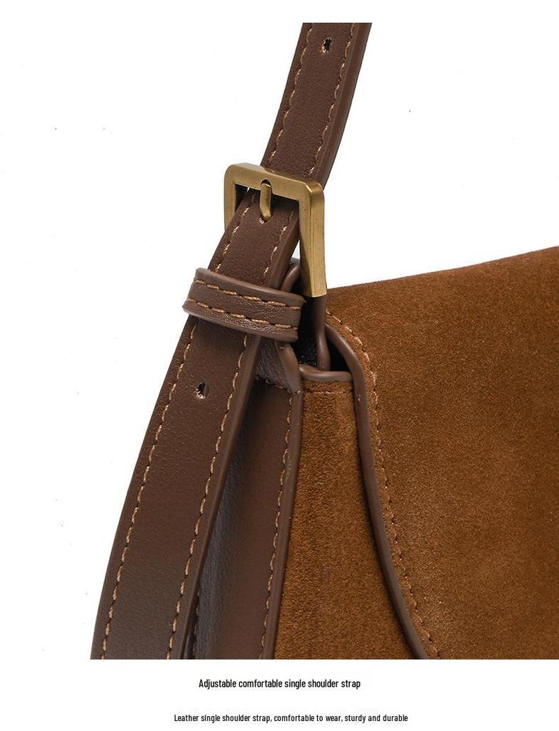 Matte Echtleder-Rindsleder Crossbody Satteltasche für Damen - Modisch, Vielseitig, Einzelschulter-Design für den Herbst