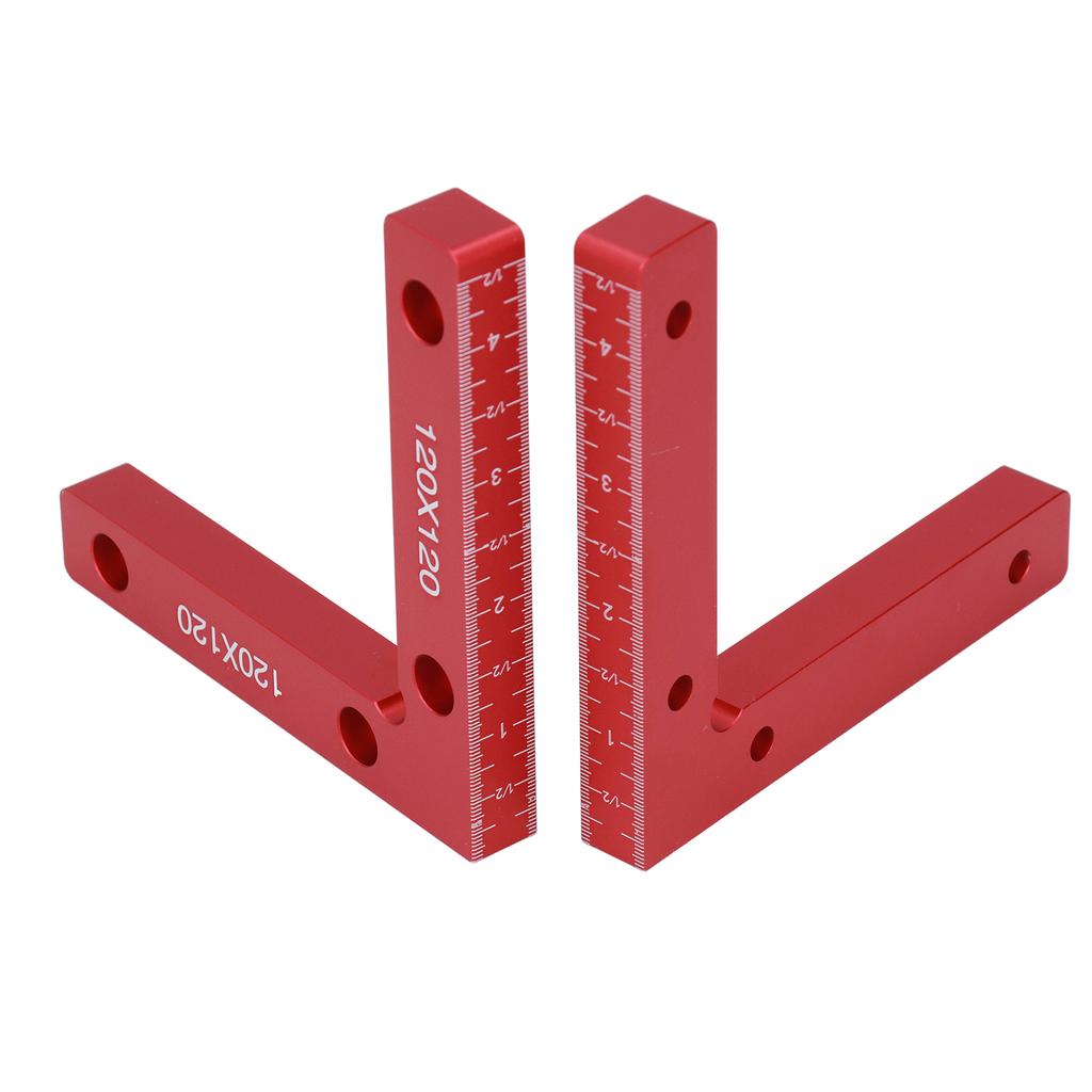 2pcs Right Angle Clamps Aluminum Alloy Material Anodized Clear Scale Red 90 Degree Positioning Tool