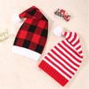 Winter Warmth Elf Hat Knitted Santa Hat for Adult Festival Plaided Hat Christmas Accessory Crochet Hat Holiday Props Hat