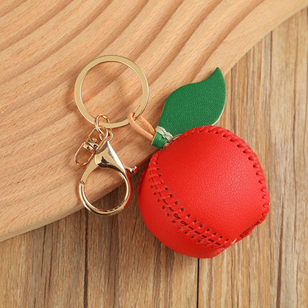 Persimmon DIY Material Package Keyring Pear Leather Keychain Trendy Fruit Bag Pendant Women