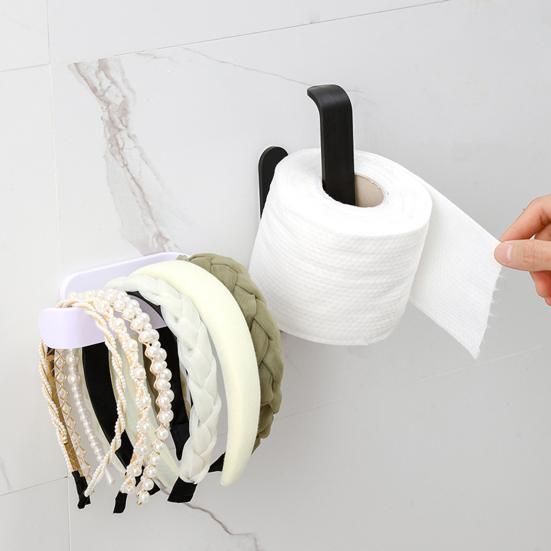 Portarotolo da Bagno a Parete Portarotolo di Carta Igienica in Plastica Senza Foratura Portarotolo per Rotolo di Carta Igienica per Bagno Cucina Lavanderia