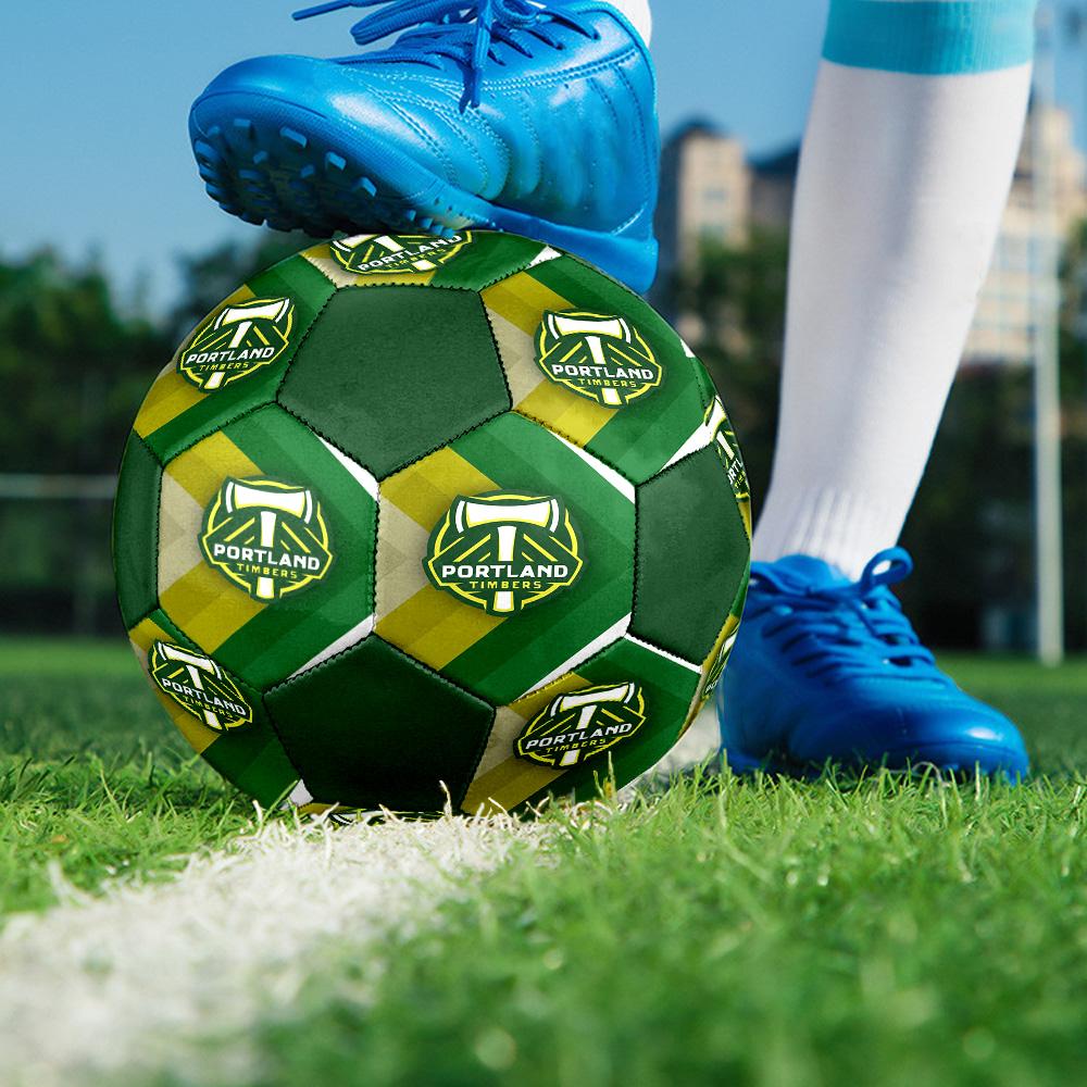 Portland Timbers Indoor Soccer Ball Colorful All Ages Size 5 Machine Stitched PVC Competition Ready Durable High-Bounce