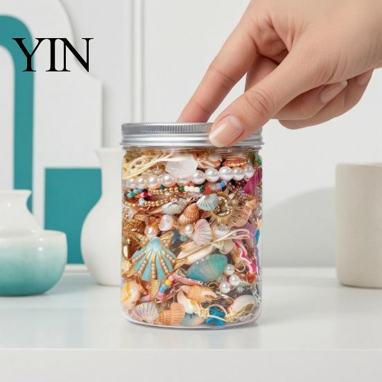 Random Jewelry Selection Mystery Jar for Women, Mixed Set with Necklace Vintage Assortment Earrings Ring Bracelet Brooch, Coastal Gift Family Friends