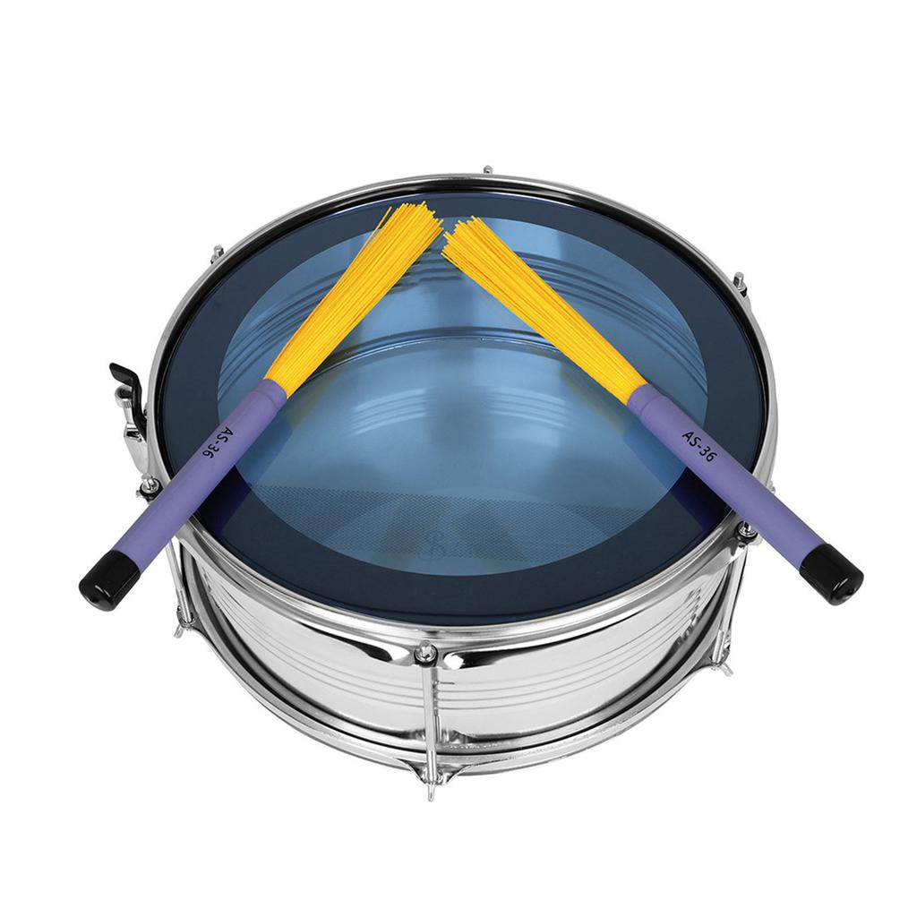 1Pair Rods Drum Brushes with Comfortable Handle Percussion Drum Brushes Dowels Nylon Drum Sticks Brush Smooth Grip