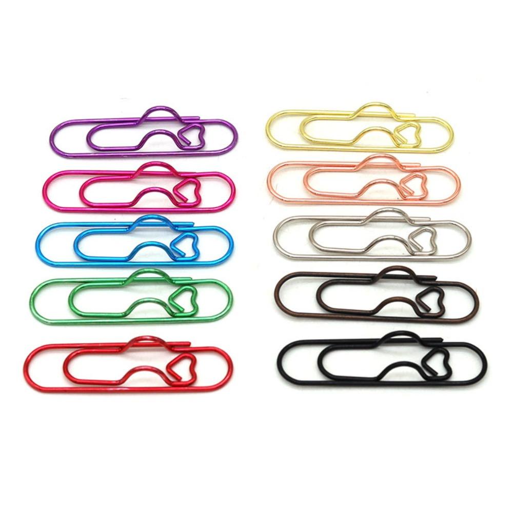 

10pcs Document Clips Multi-functional Pen Holder Paper Fix Clips Bookmarks Paper Clips Metal 10pcs