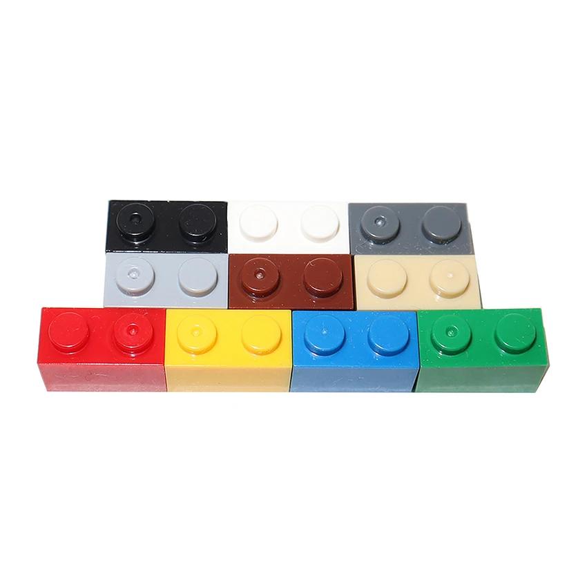 Non-Toxic 80Pcs 3004 3065 1X2 Bricks Dots Thick Moc Assemble Particles 1*2 Building Blocks Diy Educational Creative Toy For Kids