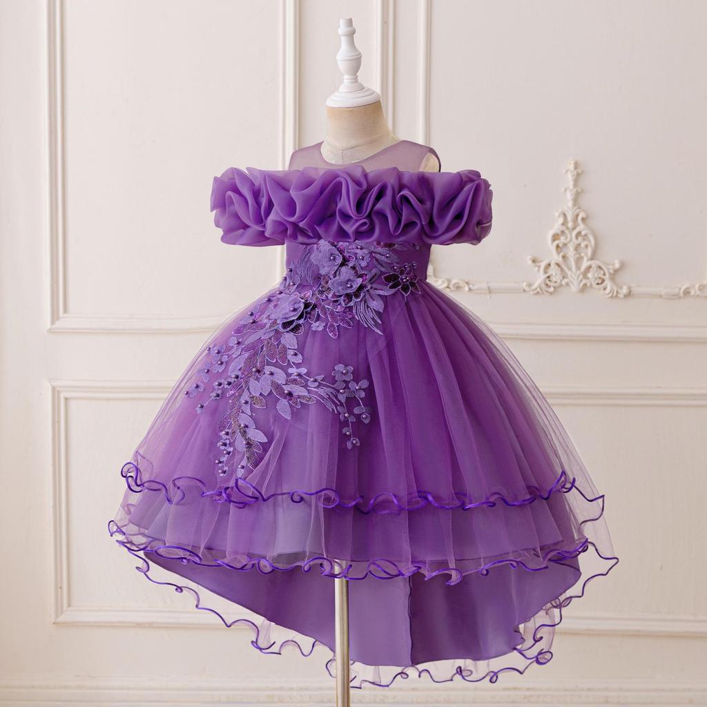 Children's Princess Embroidered Formal Piano & Party Dress